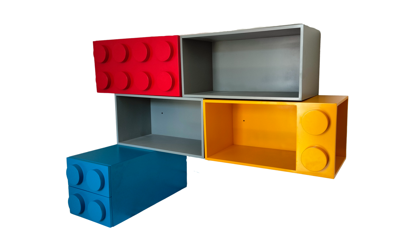 Repisa Infantil, Repisa Para Niños Tipo Bloque, Azul