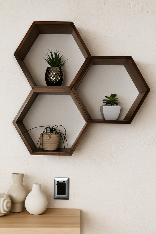Repisas Hexagonal Decorativa Minimalista 3 piezas