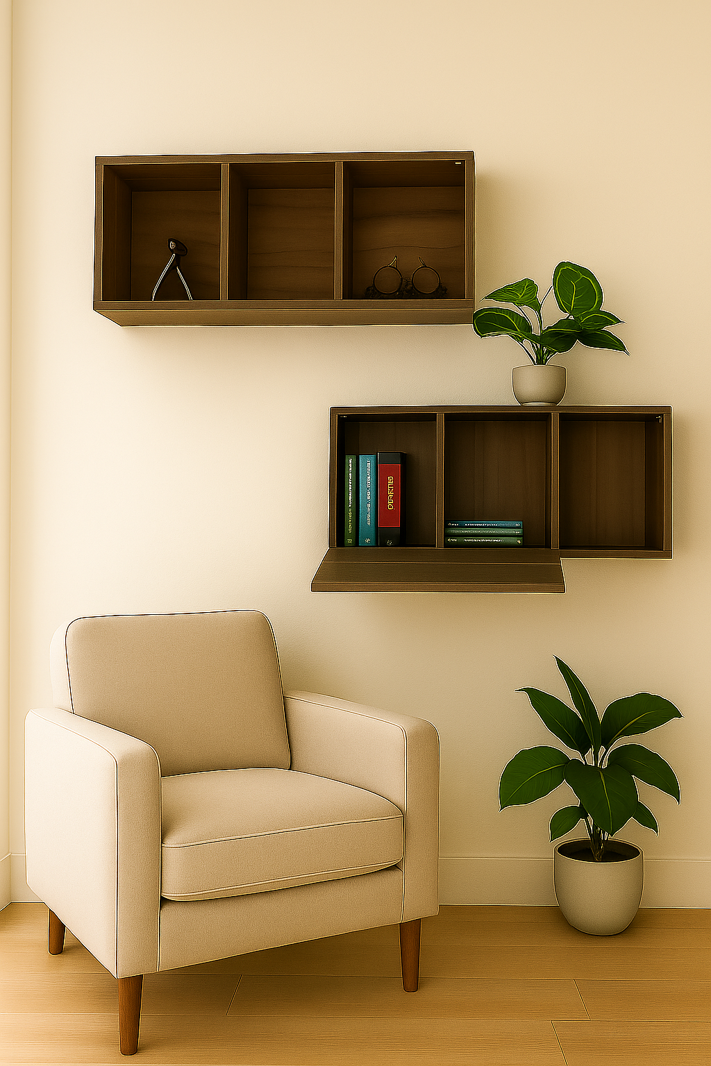 Repisa Flotante Set De 2 Piezas Con Puerta, Minimalistas