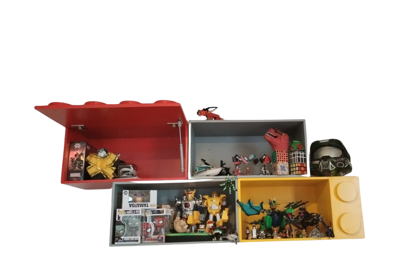 Repisa Infantil, Repisa Para Niños Tipo Bloque, Roja