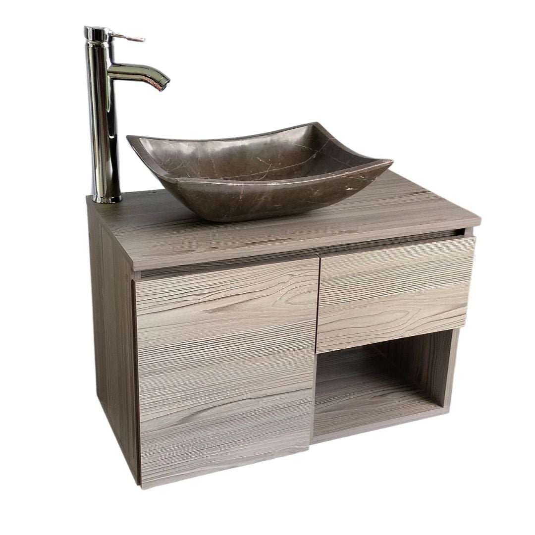 Mueble De Baño, Gabinete 60x30cm, Ovalin Marmol Y Monomando