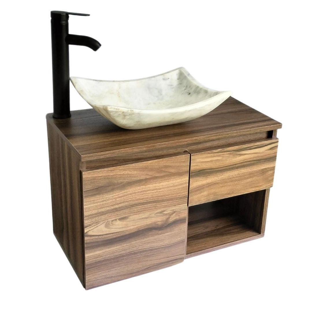 Mueble De Baño, Gabinete 60x30cm, Ovalin Marmol Y Monomando