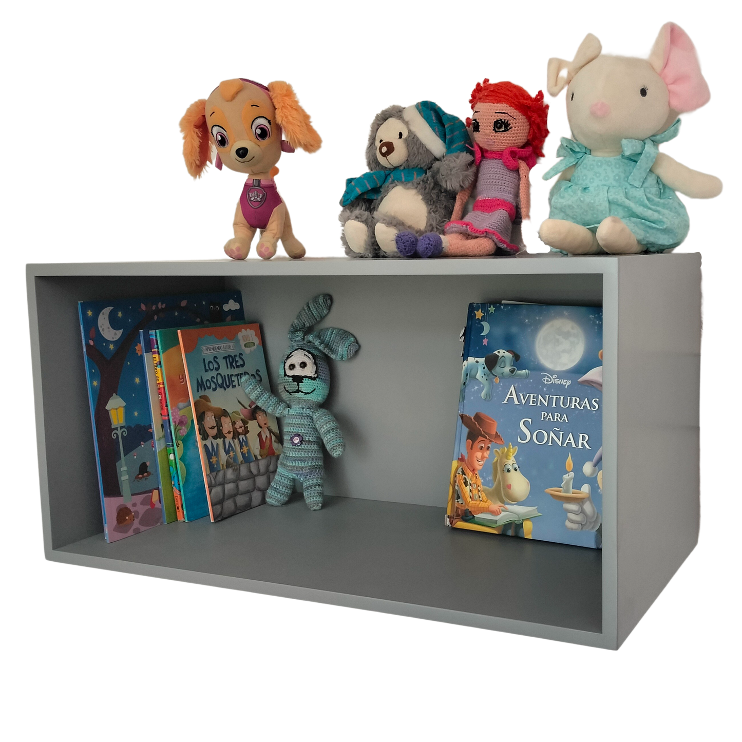 Repisa Infantil, Repisa Para Niños Tipo Bloque, Gris