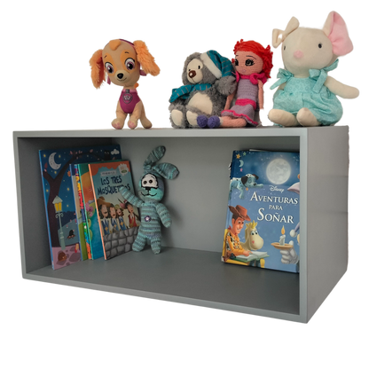 Repisa Infantil, Repisa Para Niños Tipo Bloque, Gris