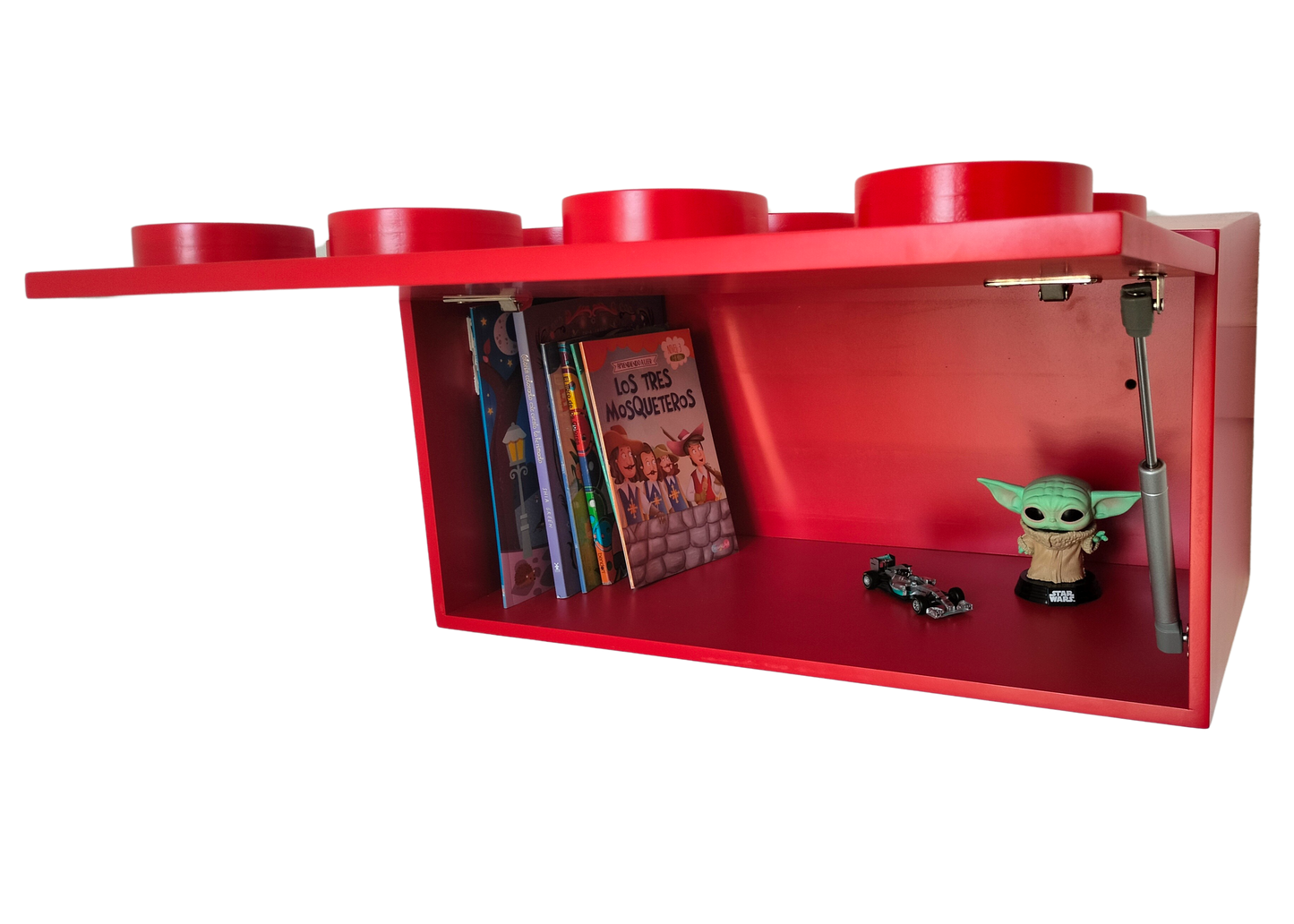 Repisa Infantil, Repisa Para Niños Tipo Bloque, Roja