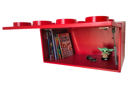 Repisa Infantil, Repisa Para Niños Tipo Bloque, Roja