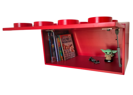 Repisa Infantil, Repisa Para Niños Tipo Bloque, Roja