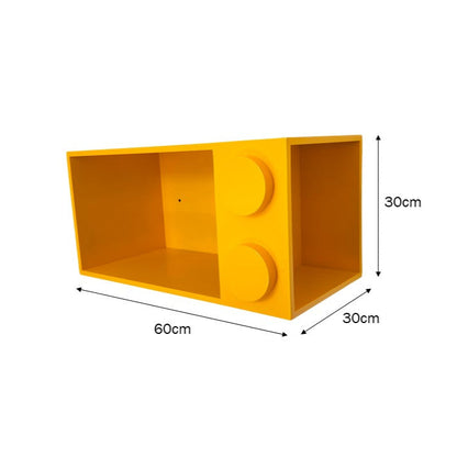 Repisa Infantil, Repisa Para Niños Tipo Bloque, Amarilla