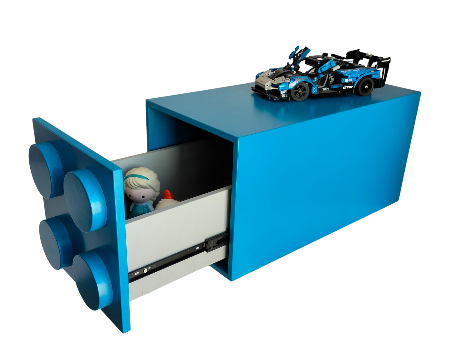 Repisa Infantil, Repisa Para Niños Tipo Bloque, Azul