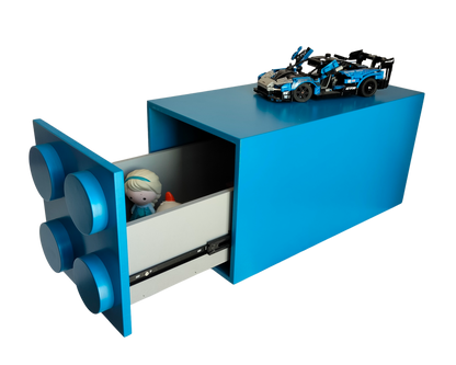 Repisa Infantil, Repisa Para Niños Tipo Bloque, Azul