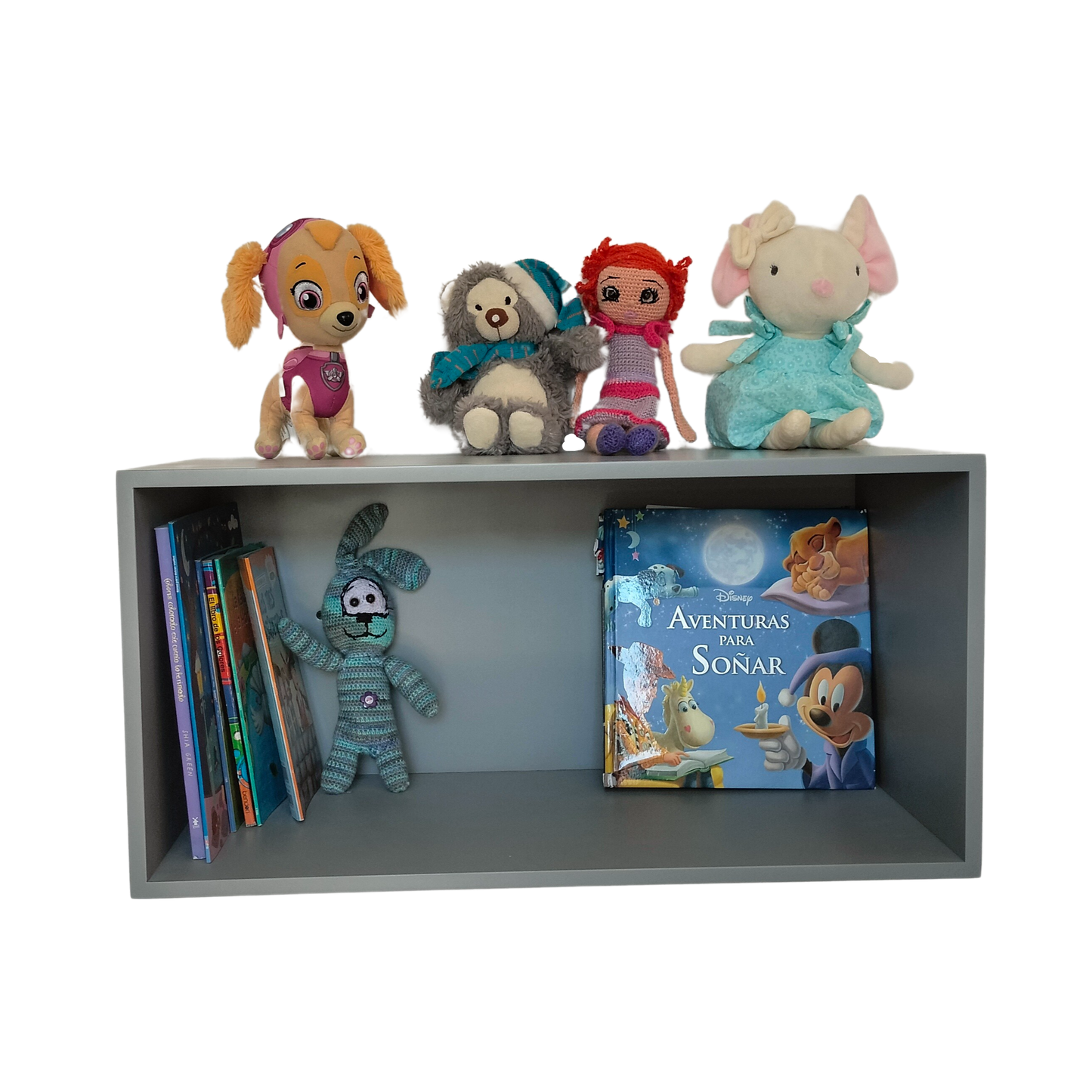 Repisa Infantil, Repisa Para Niños Tipo Bloque, Gris