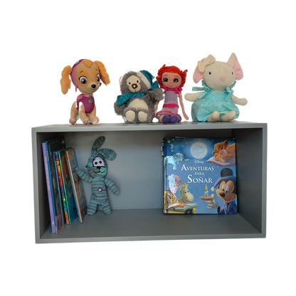 Repisa Infantil, Repisa Para Niños Tipo Bloque, Gris