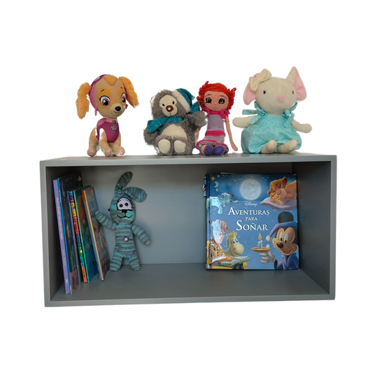 Repisa Infantil, Repisa Para Niños Tipo Bloque, Gris