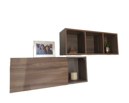 Repisa Flotante Set De 2 Piezas Con Puerta, Minimalistas