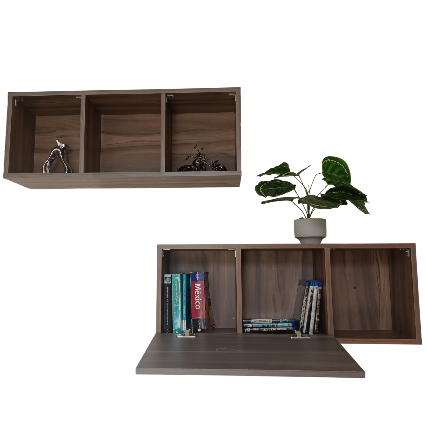 Repisa Flotante Set De 2 Piezas Con Puerta, Minimalistas